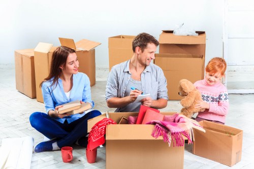 Removal team loading household items for a UK move